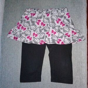 Sanrio Hello Kitty Skirt Capri Legging Combo Black Gray Pink Girls Size XS 4/5